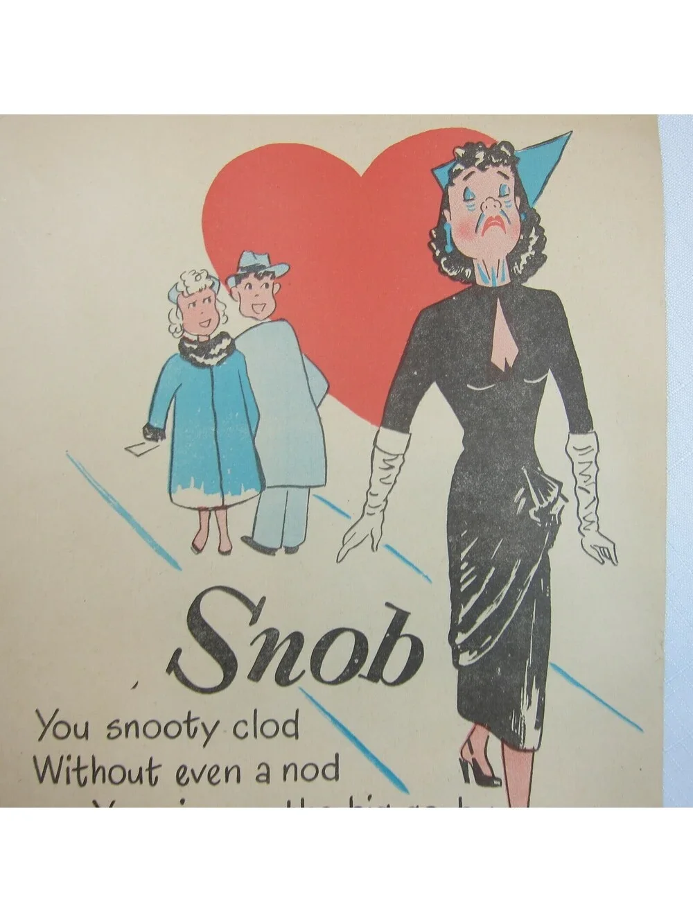 Vintage Vinegar Valentine Snob Penny Dreadful Sarcasm Insult Poem Ephemera 8x10